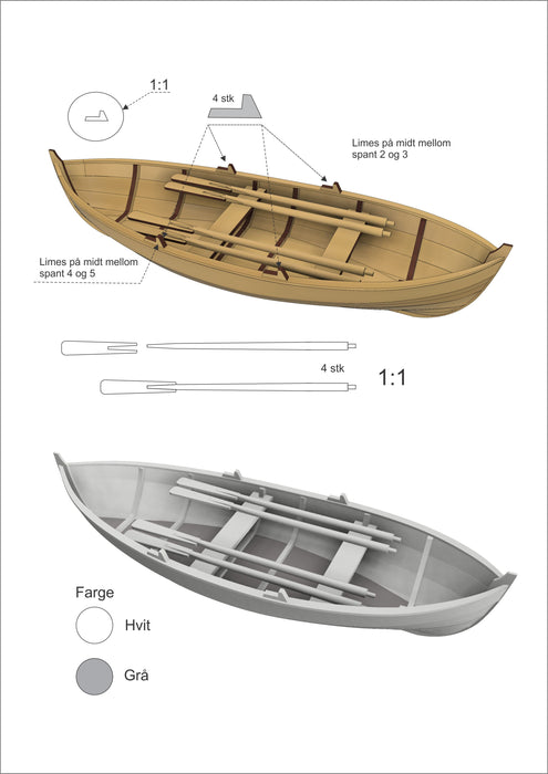 Livbåt. 18,5 cm Skala 1:20-25 (1 stk) - Hobbyhjørna