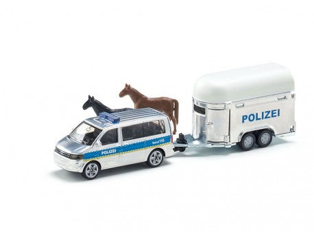 Politibil med 2 hester og tillhenger  1/55 - Hobbyhjørna